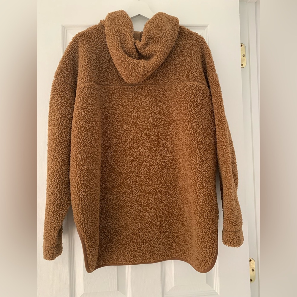 Old Navy Tan Sherpa Zip-Up Hoodie - Picture 3 of 6